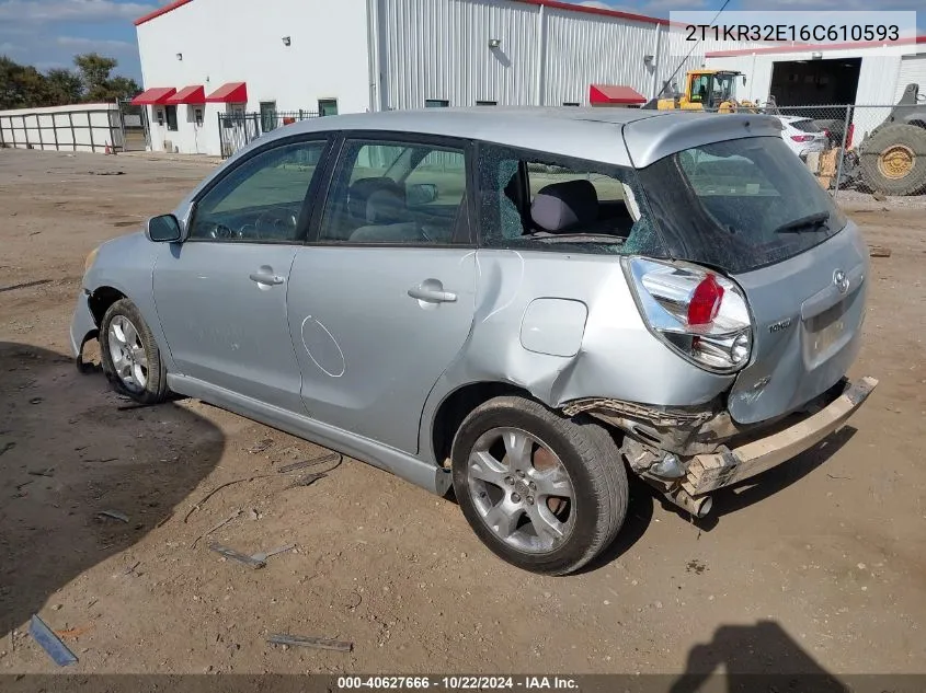 2006 Toyota Matrix Xr VIN: 2T1KR32E16C610593 Lot: 40627666