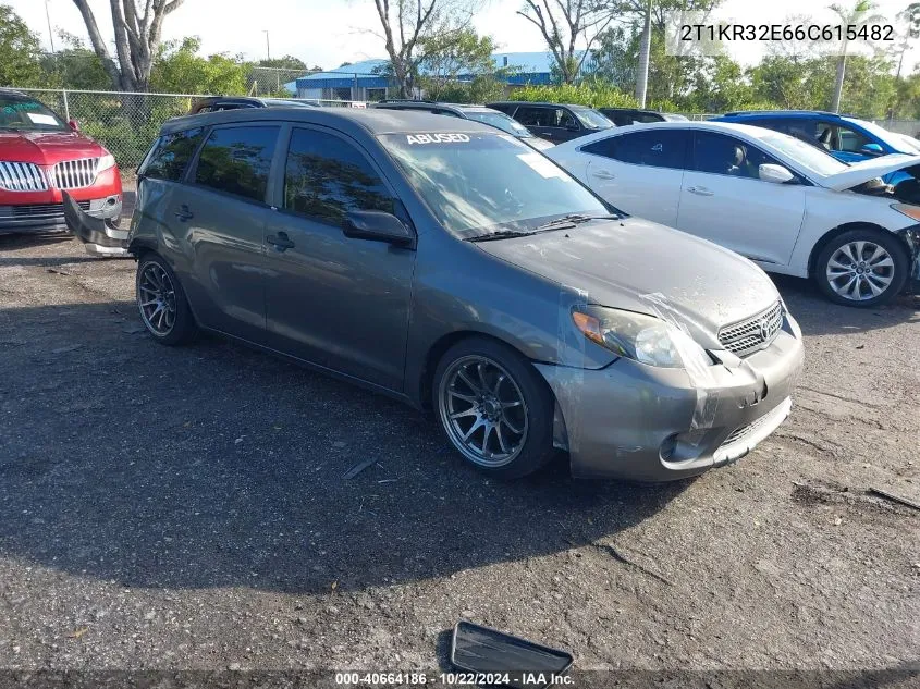 2006 Toyota Matrix VIN: 2T1KR32E66C615482 Lot: 40664186