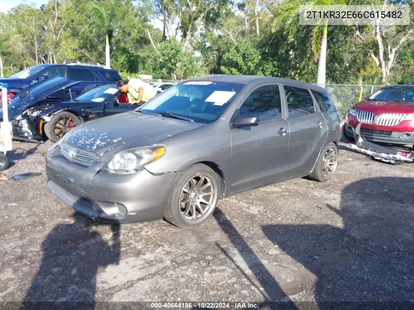 2006 Toyota Matrix VIN: 2T1KR32E66C615482 Lot: 40664186