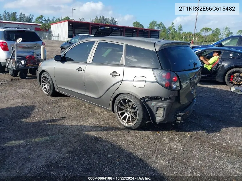 2006 Toyota Matrix VIN: 2T1KR32E66C615482 Lot: 40664186