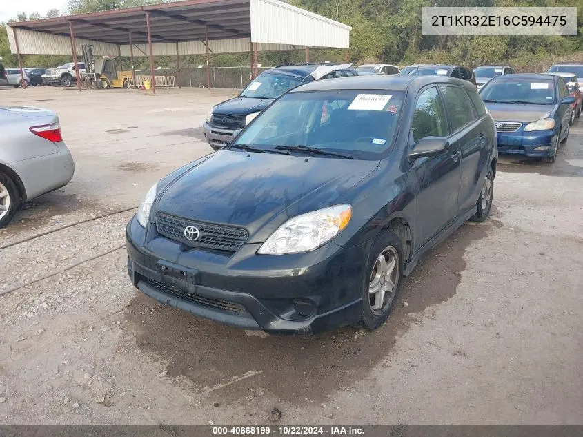 2006 Toyota Matrix Xr VIN: 2T1KR32E16C594475 Lot: 40668199