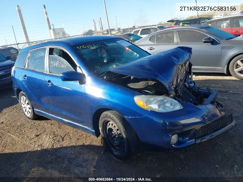 2006 Toyota Matrix Xr VIN: 2T1KR32E76C583156 Lot: 40682664