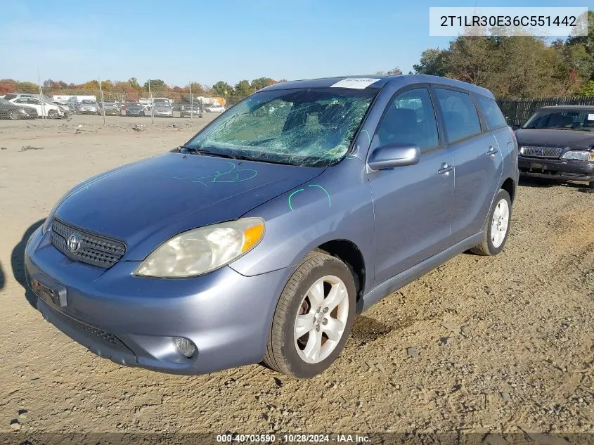 2006 Toyota Matrix Xr VIN: 2T1LR30E36C551442 Lot: 40703590