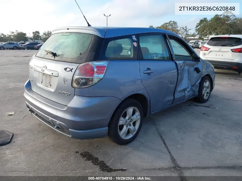 2006 Toyota Matrix Xr VIN: 2T1KR32E36C620848 Lot: 40704910