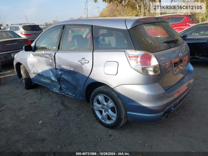 2006 Toyota Matrix Xr VIN: 2T1KR30E16C612105 Lot: 40721966