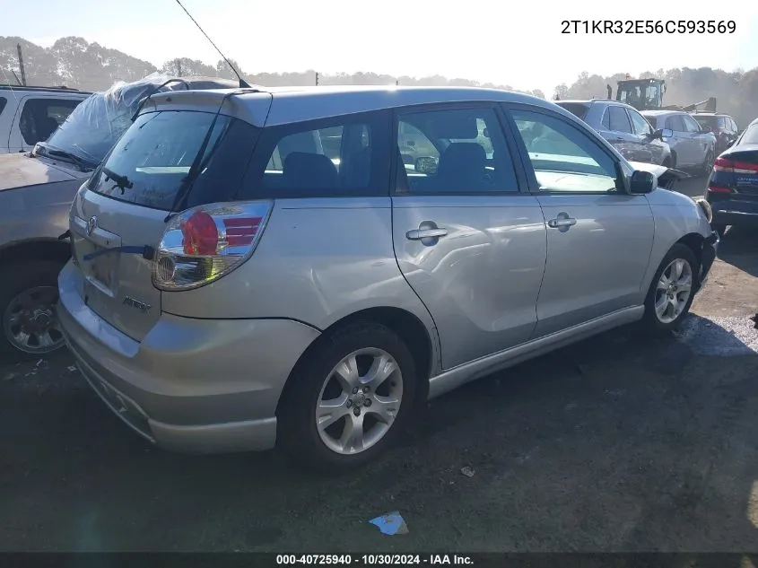 2006 Toyota Matrix Xr VIN: 2T1KR32E56C593569 Lot: 40725940