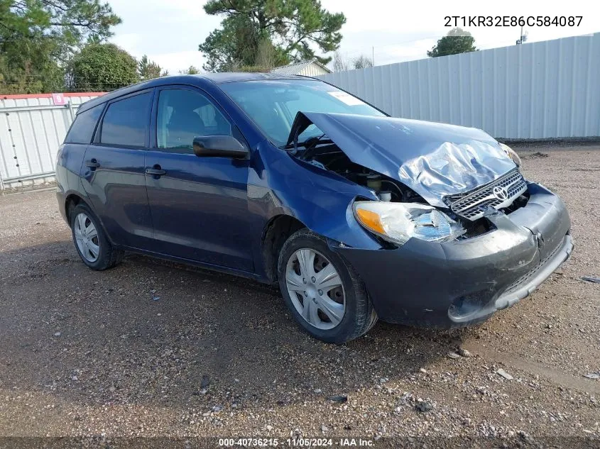 2006 Toyota Matrix VIN: 2T1KR32E86C584087 Lot: 40736215