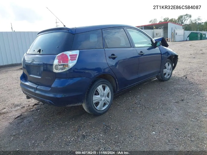 2006 Toyota Matrix VIN: 2T1KR32E86C584087 Lot: 40736215