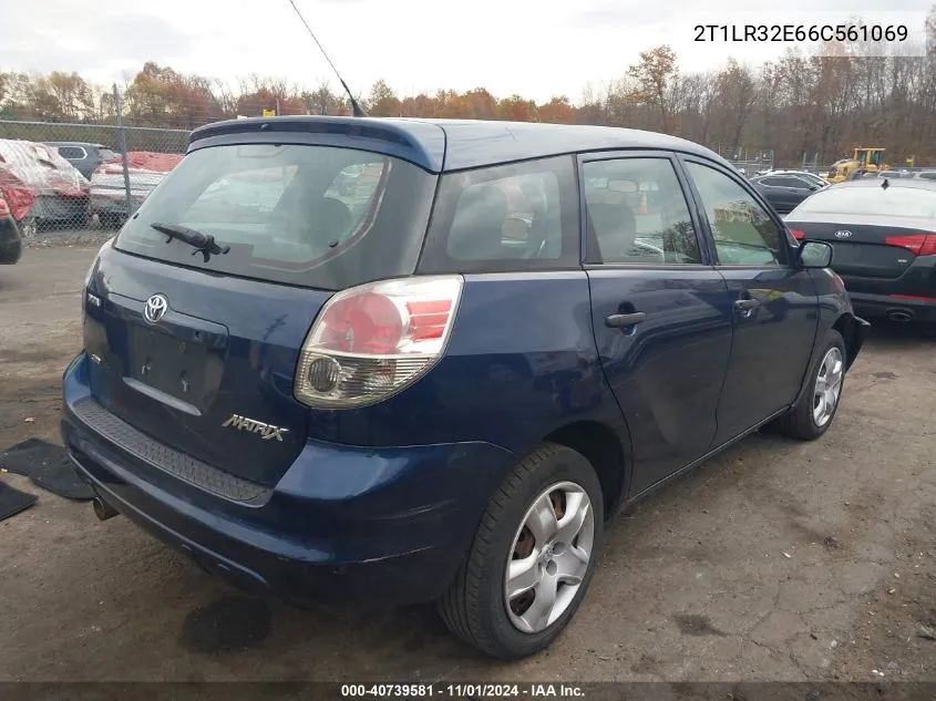 2006 Toyota Matrix VIN: 2T1LR32E66C561069 Lot: 40739581