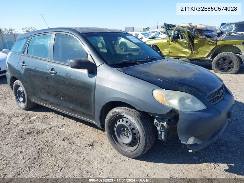 2006 Toyota Corolla Matrix Xr VIN: 2T1KR32E86C574028 Lot: 40762829