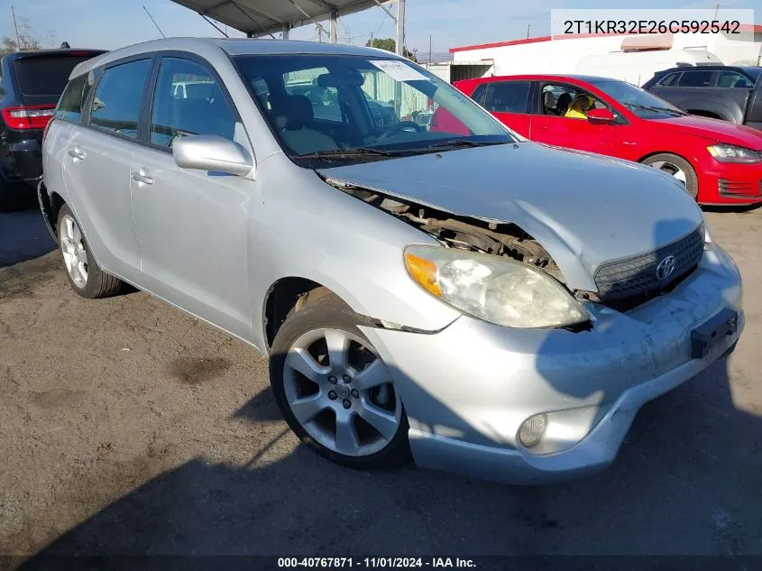 2006 Toyota Matrix Xr VIN: 2T1KR32E26C592542 Lot: 40767871