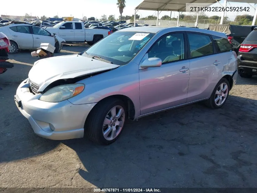 2006 Toyota Matrix Xr VIN: 2T1KR32E26C592542 Lot: 40767871