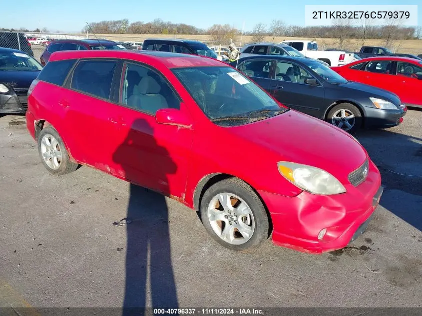 2006 Toyota Corolla Matrix Xr VIN: 2T1KR32E76C579379 Lot: 40796337