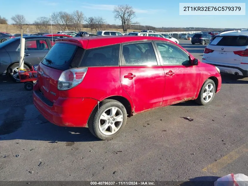 2006 Toyota Corolla Matrix Xr VIN: 2T1KR32E76C579379 Lot: 40796337