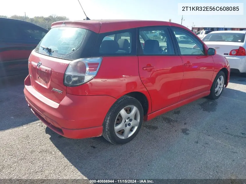 2006 Toyota Matrix Xr VIN: 2T1KR32E56C608085 Lot: 40856944