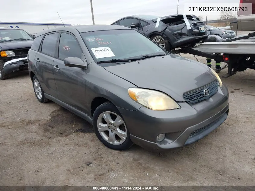 2006 Toyota Matrix Xr VIN: 2T1KR32EX6C608793 Lot: 40863441