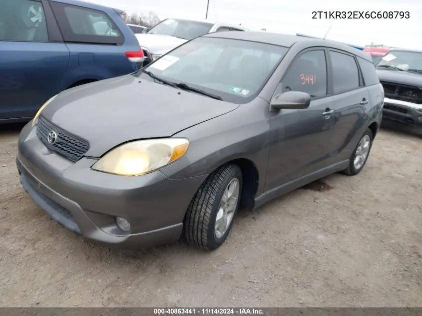 2006 Toyota Matrix Xr VIN: 2T1KR32EX6C608793 Lot: 40863441