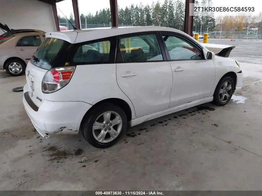 2006 Toyota Matrix Xr VIN: 2T1KR30E86C584593 Lot: 40873630