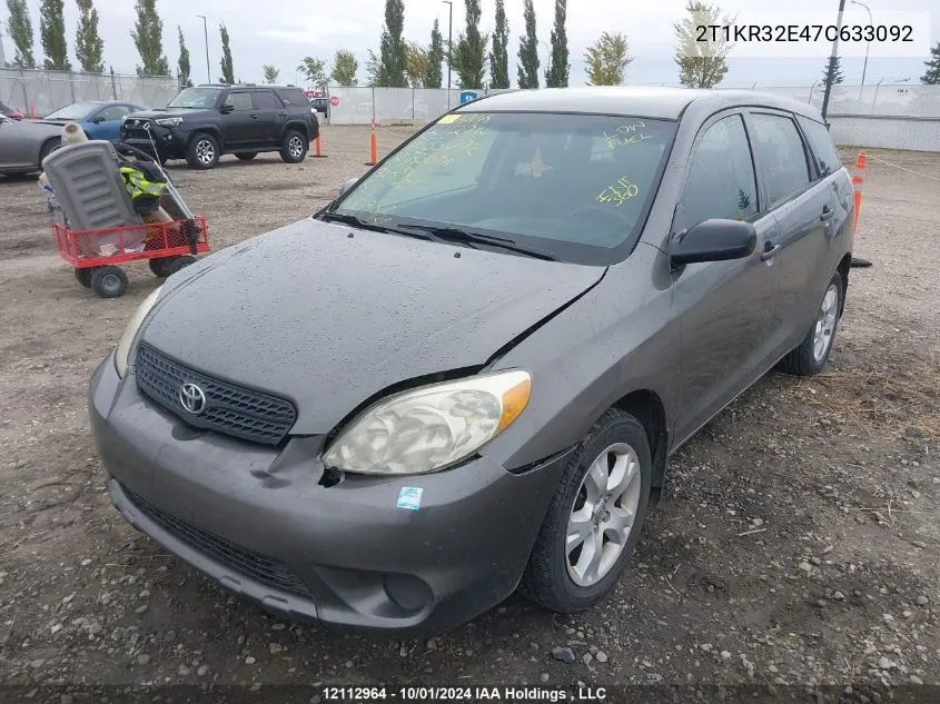 2007 Toyota Matrix Xr VIN: 2T1KR32E47C633092 Lot: 12112964