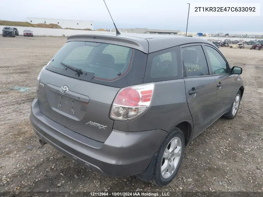 2007 Toyota Matrix Xr VIN: 2T1KR32E47C633092 Lot: 12112964