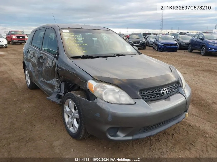 2007 Toyota Corolla Matrix Xr VIN: 2T1KR32E07C678210 Lot: 12114118