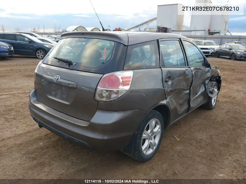 2007 Toyota Corolla Matrix Xr VIN: 2T1KR32E07C678210 Lot: 12114118