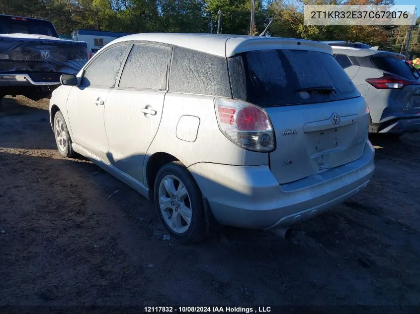 2007 Toyota Matrix Xr VIN: 2T1KR32E37C672076 Lot: 12117832