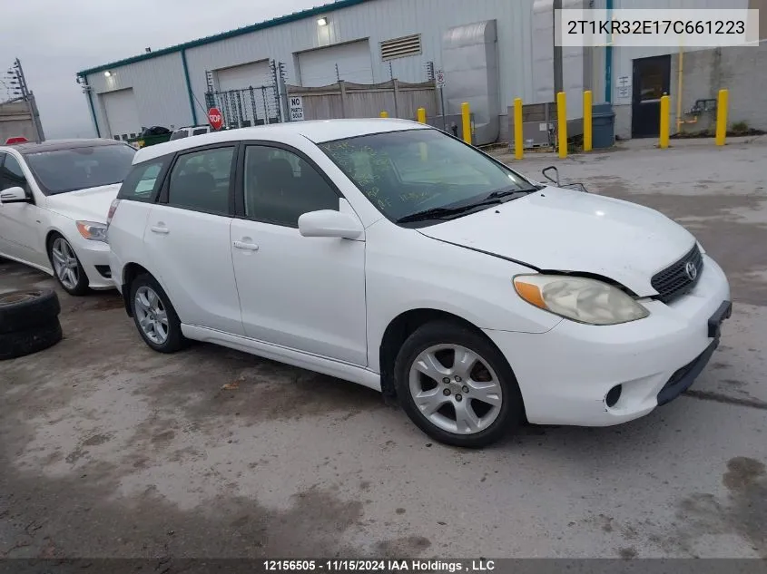 2007 Toyota Matrix VIN: 2T1KR32E17C661223 Lot: 12156505