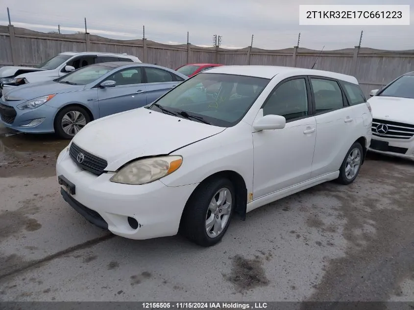 2007 Toyota Matrix VIN: 2T1KR32E17C661223 Lot: 12156505