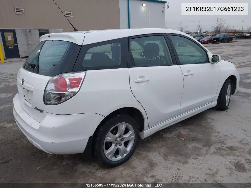 2007 Toyota Matrix VIN: 2T1KR32E17C661223 Lot: 12156505