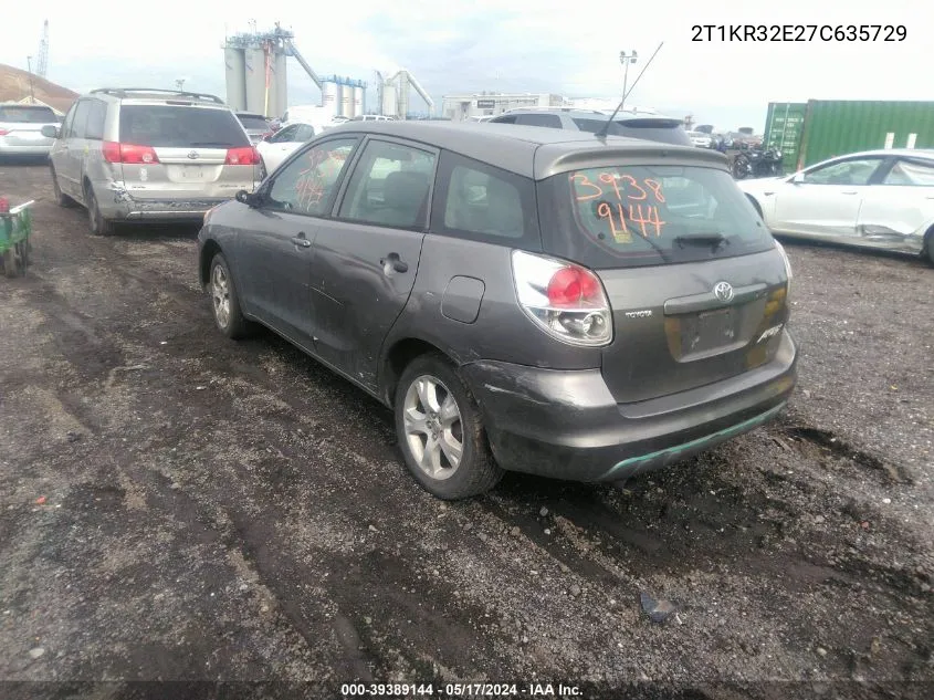 2007 Toyota Matrix VIN: 2T1KR32E27C635729 Lot: 39389144