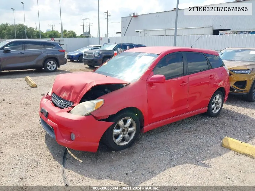 2007 Toyota Matrix Xr VIN: 2T1KR32E87C678696 Lot: 39635334