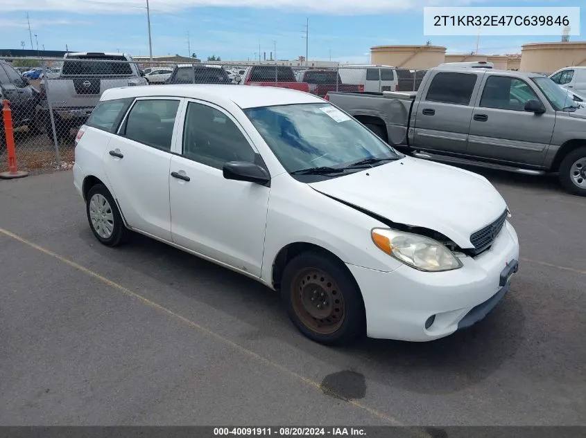 2007 Toyota Matrix Xr VIN: 2T1KR32E47C639846 Lot: 40091911