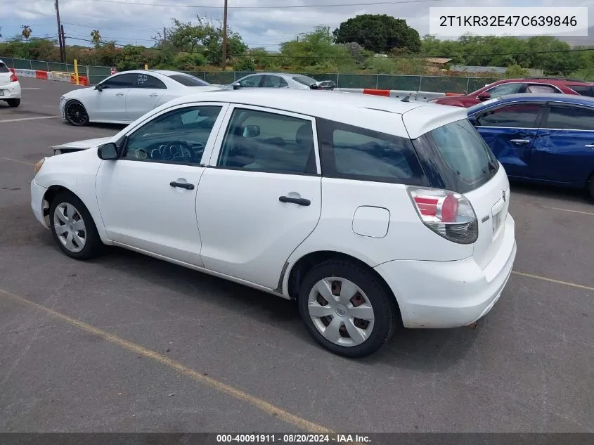 2007 Toyota Matrix Xr VIN: 2T1KR32E47C639846 Lot: 40091911