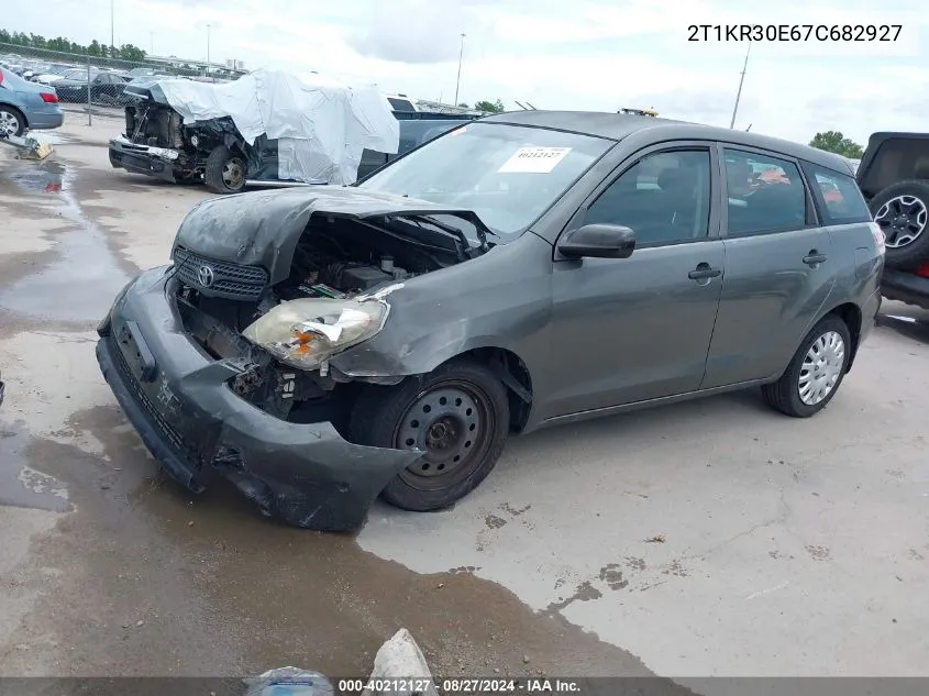 2007 Toyota Matrix VIN: 2T1KR30E67C682927 Lot: 40212127