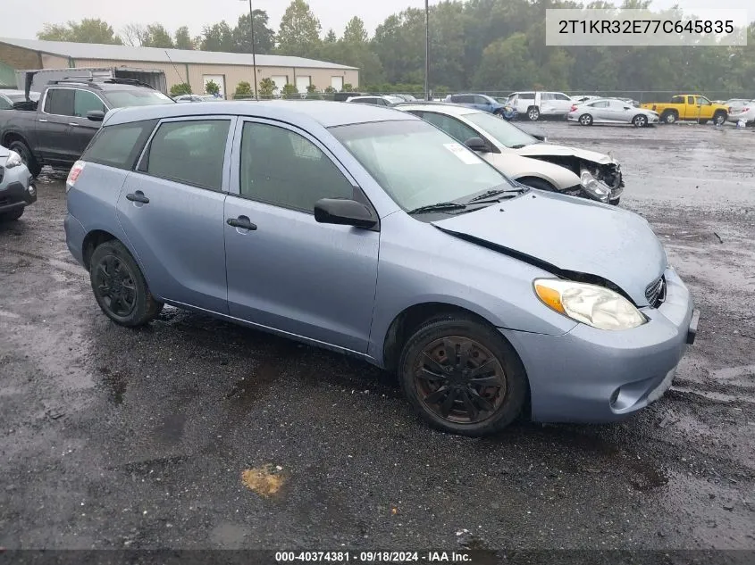 2007 Toyota Matrix VIN: 2T1KR32E77C645835 Lot: 40374381