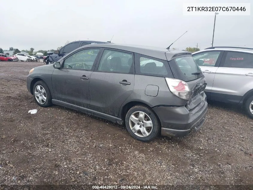 2T1KR32E07C670446 2007 Toyota Matrix Xr