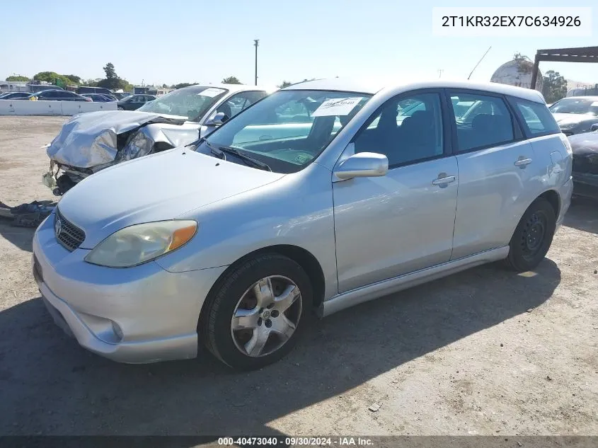 2007 Toyota Matrix Xr VIN: 2T1KR32EX7C634926 Lot: 40473040