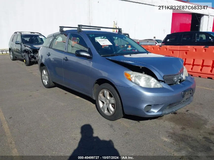 2007 Toyota Matrix VIN: 2T1KR32E87C683347 Lot: 40499727