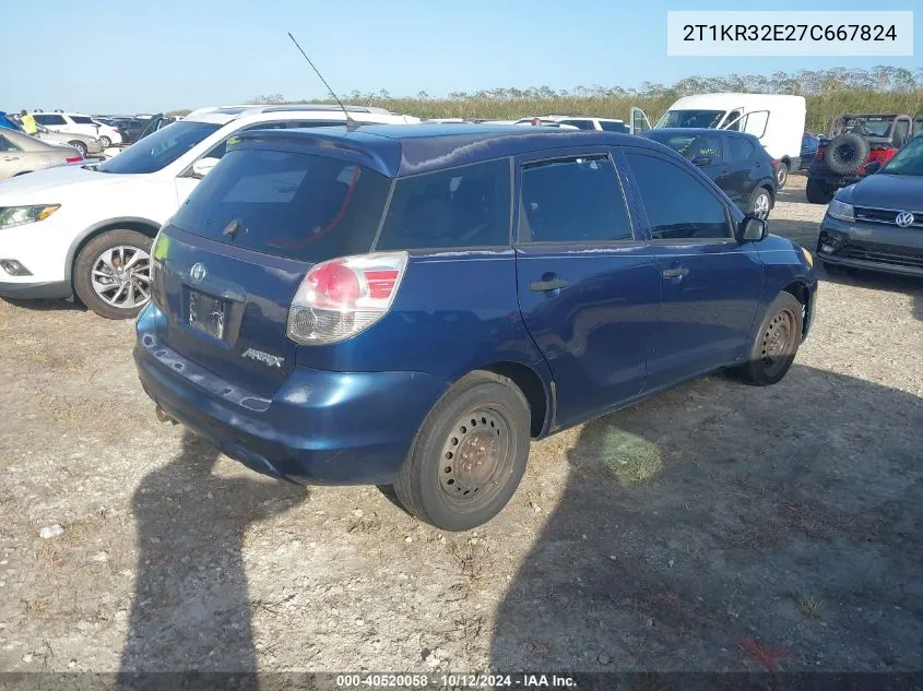 2007 Toyota Matrix VIN: 2T1KR32E27C667824 Lot: 40520058