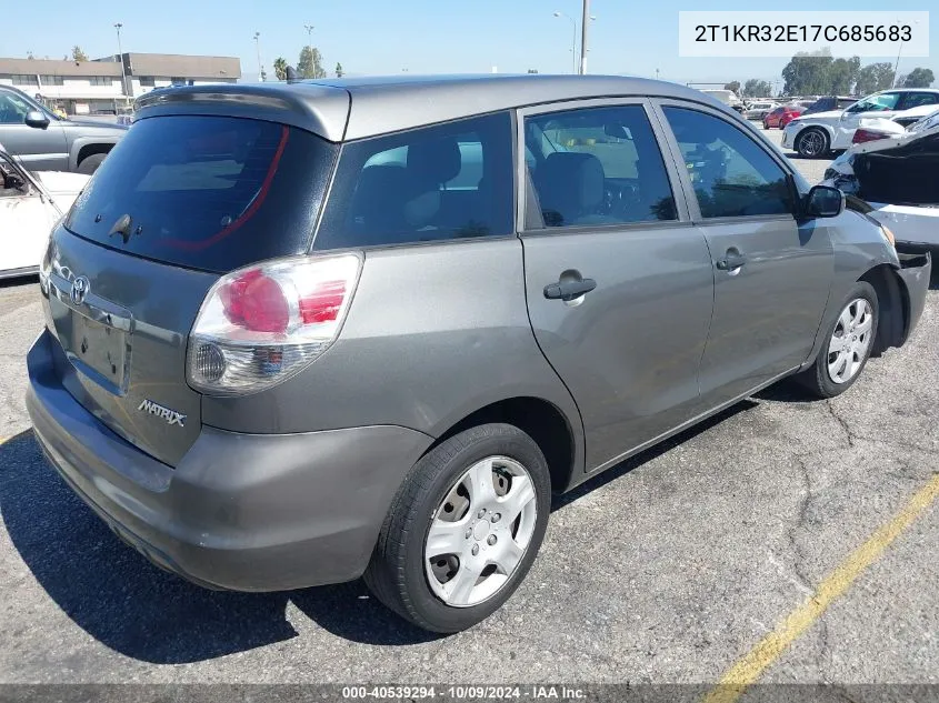 2007 Toyota Corolla Matrix Xr VIN: 2T1KR32E17C685683 Lot: 40539294