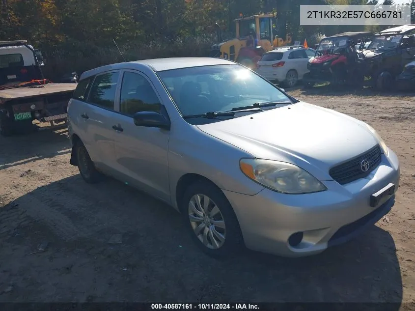 2007 Toyota Matrix VIN: 2T1KR32E57C666781 Lot: 40587161