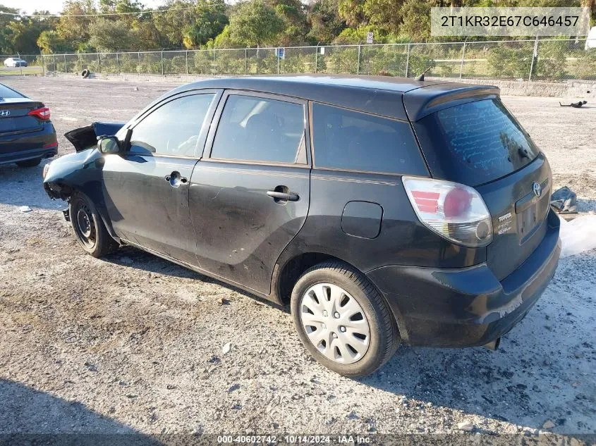 2007 Toyota Matrix VIN: 2T1KR32E67C646457 Lot: 40602742