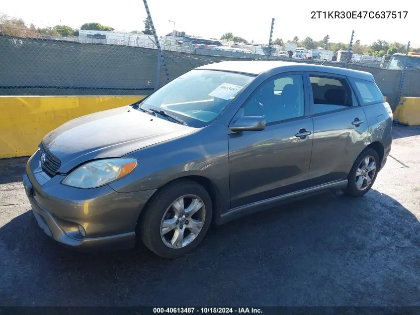 2007 Toyota Matrix Xr VIN: 2T1KR30E47C637517 Lot: 40613487