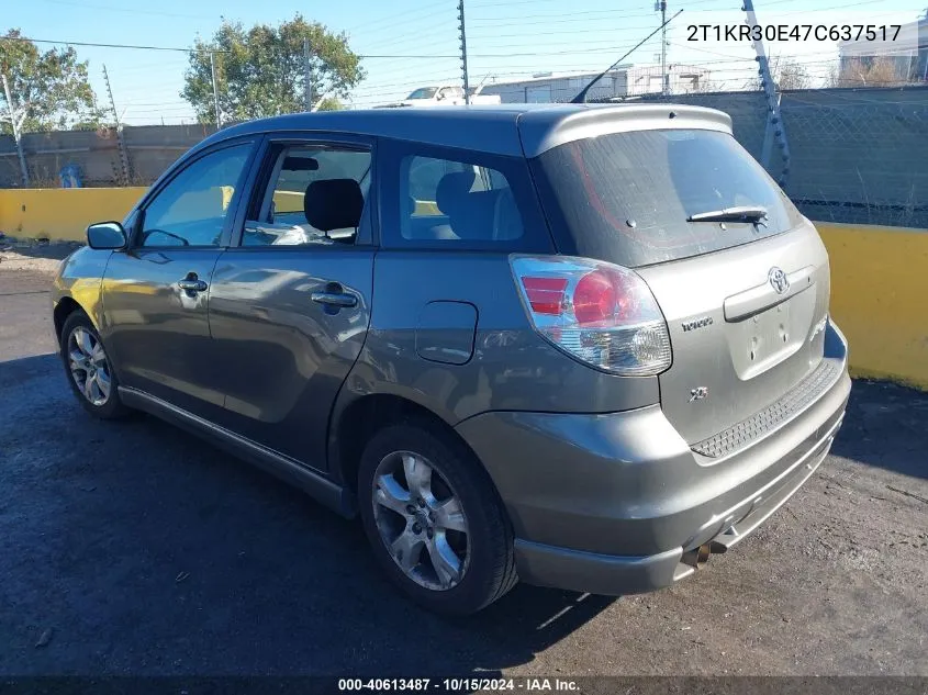 2007 Toyota Matrix Xr VIN: 2T1KR30E47C637517 Lot: 40613487