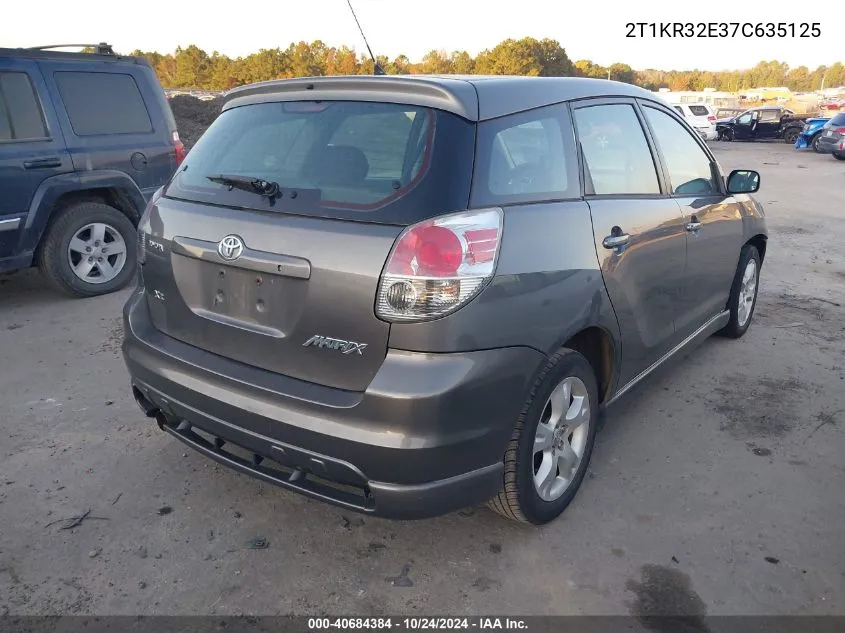 2007 Toyota Matrix Xr VIN: 2T1KR32E37C635125 Lot: 40684384