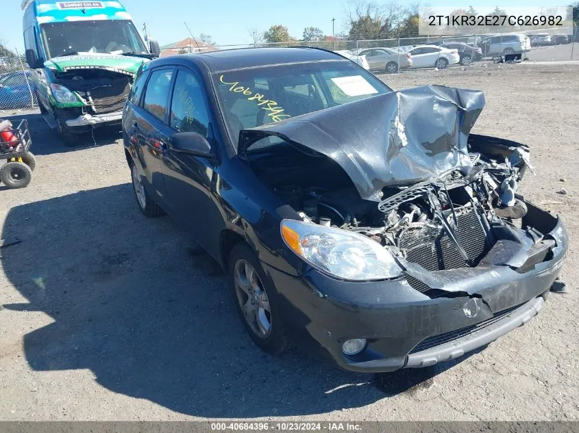 2007 Toyota Matrix Xr VIN: 2T1KR32E27C626982 Lot: 40684396