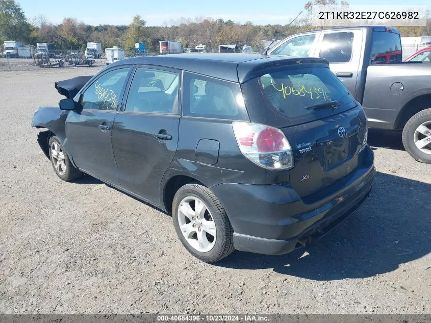 2007 Toyota Matrix Xr VIN: 2T1KR32E27C626982 Lot: 40684396