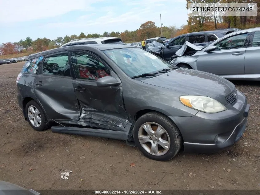 2007 Toyota Matrix Xr VIN: 2T1KR32E37C674748 Lot: 40692214