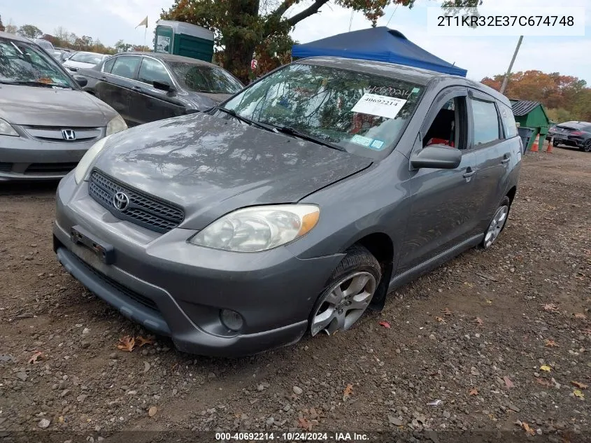 2007 Toyota Matrix Xr VIN: 2T1KR32E37C674748 Lot: 40692214